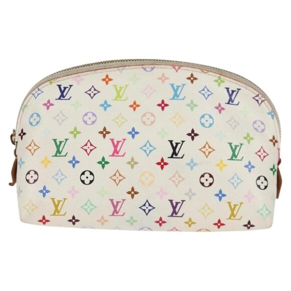 LOUIS VUITTON Multicolor Pochette Cosmetic PM Pouch White - Picture 12 of 16